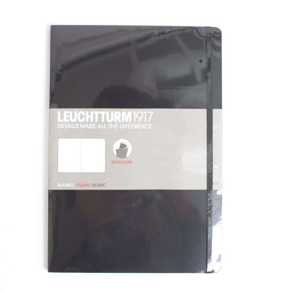 Leuchtturm, Composition Book, Art & School, Softcover, B5, Plain, 255329, Black